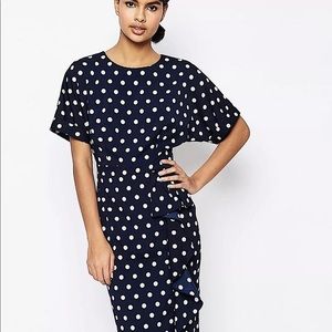 Navy & white polka dot dress